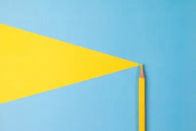 yellow and blue paper on blue surface